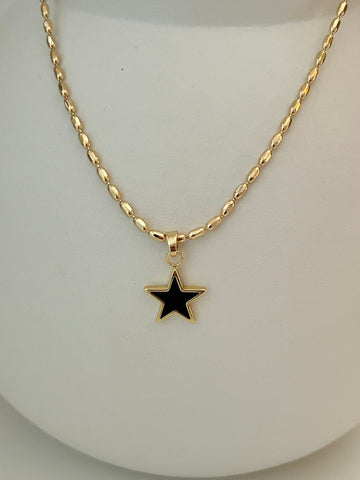 Ketting ster groot zwart