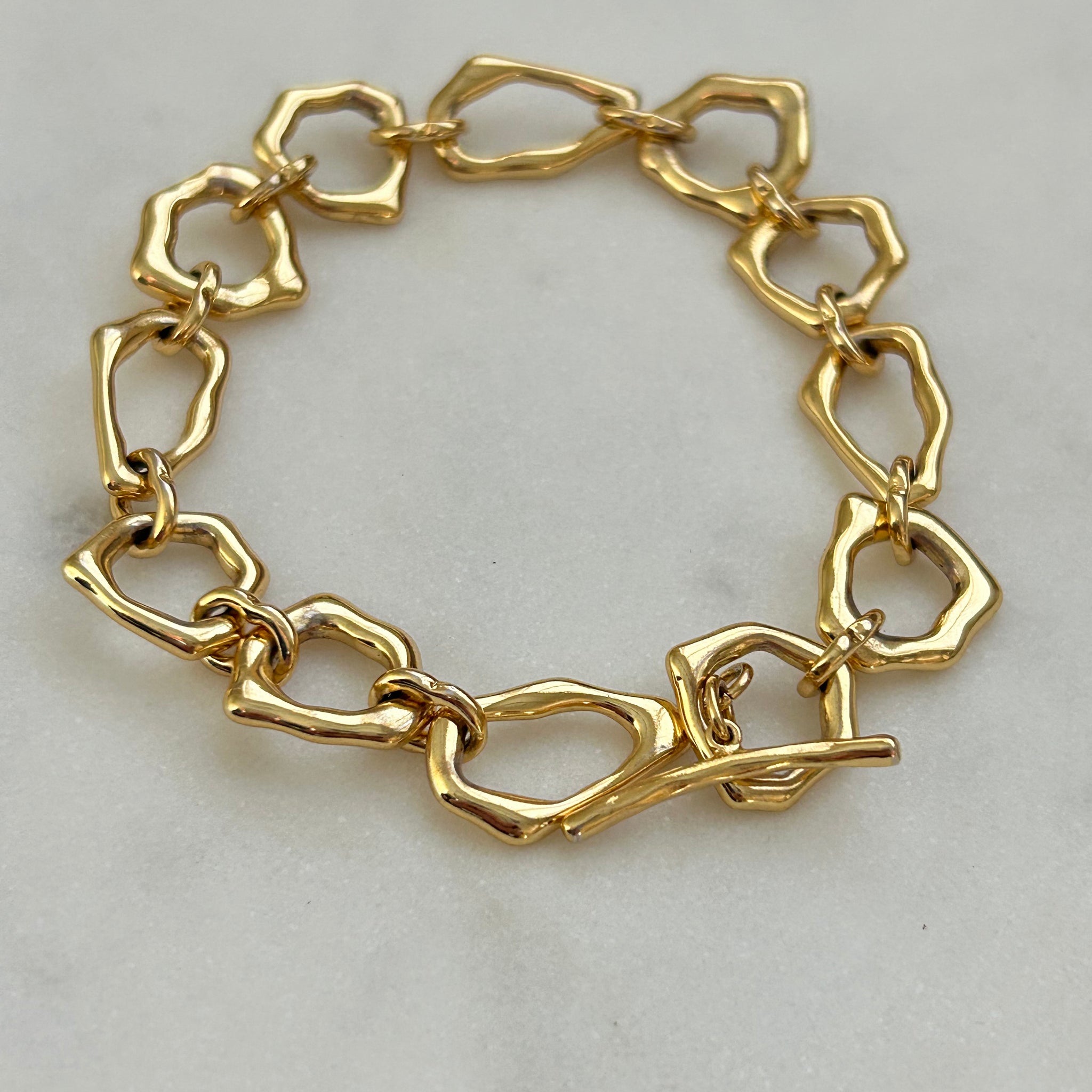 Vergulde schakelarmband