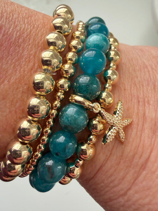 Armband petrol met zeester