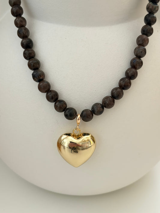 Gemstone ketting Donkerbruin