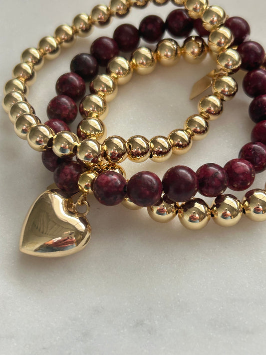 Armbandje Bordeaux groot