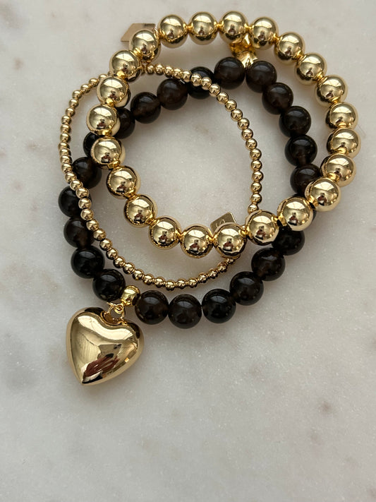 Armband bruine Rookkwarts groot