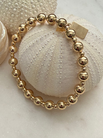 Armband 6-3 mm kralen, gold filled