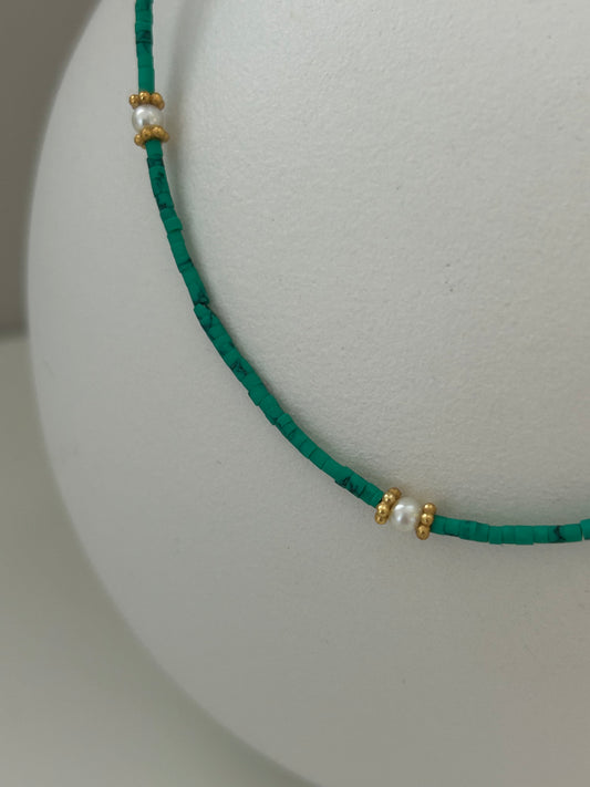 Kraaltjes ketting turquoise
