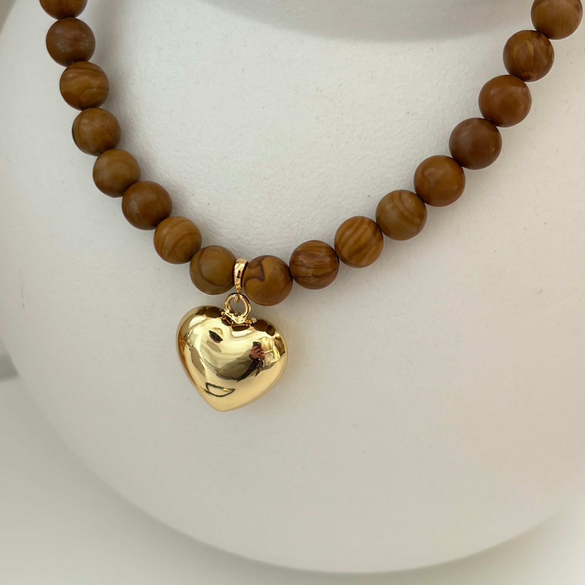 Gemstone ketting Lichtbruin