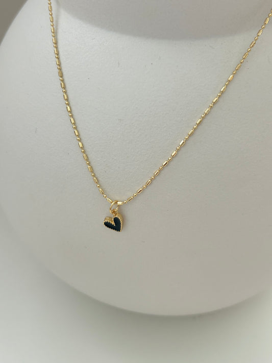 Ketting mini hartje zwart