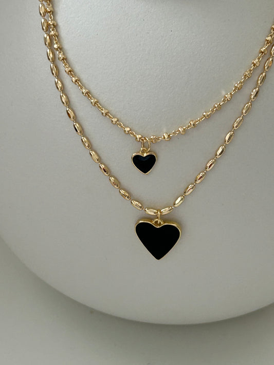 Ketting zwart hart groot