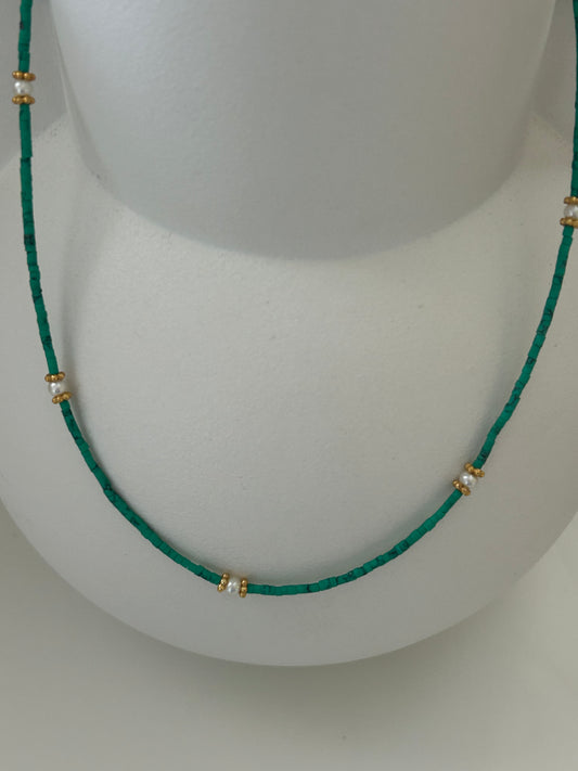 Kraaltjes ketting turquoise