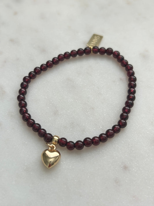 Armbandje bordeaux (granaat) klein