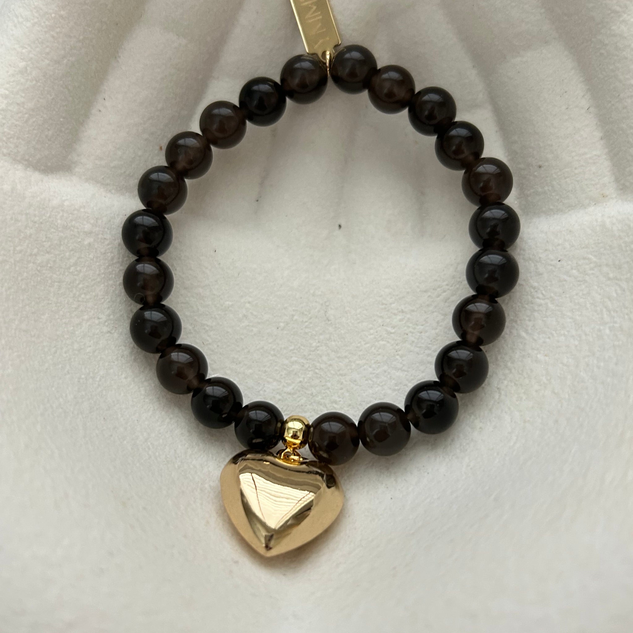 Armband bruine Rookkwarts groot