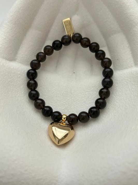 Armband bruine Rookkwarts groot