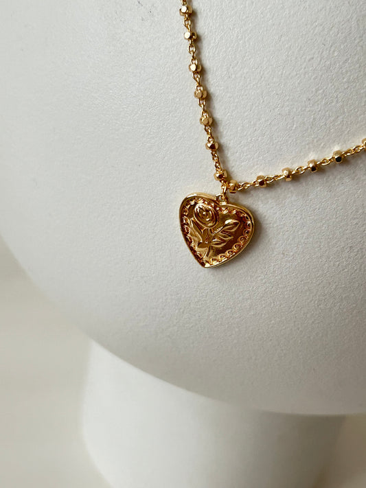 Ketting hart met roos