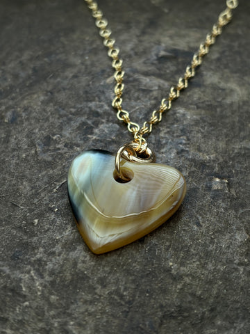 Lange ketting hart buffelhoorn 2