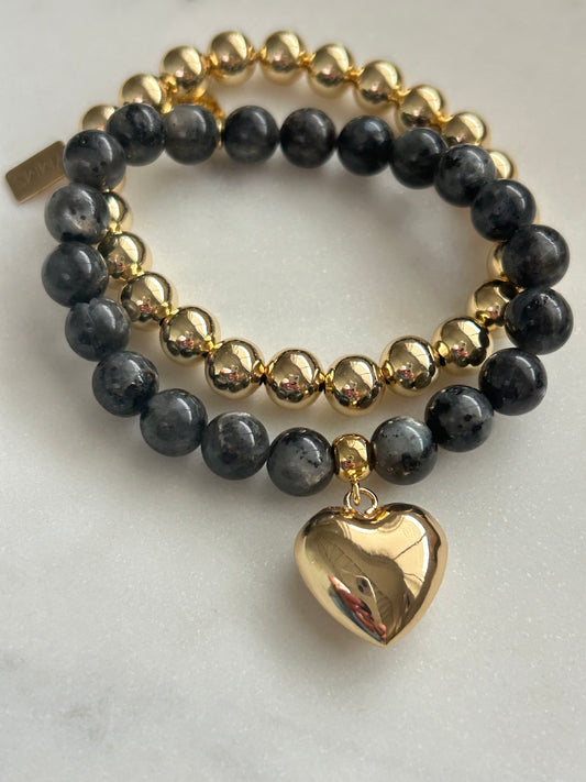 Armbandje donkergrijs groot
