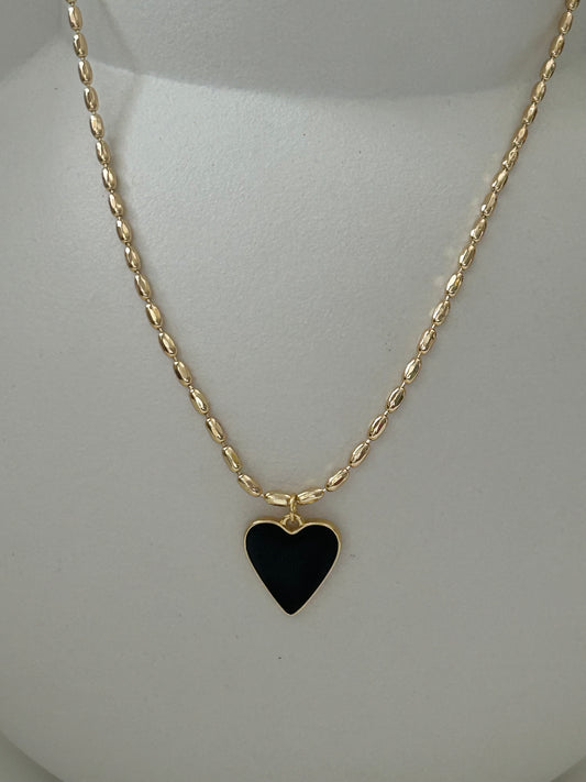 Ketting zwart hart groot