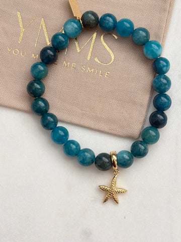 Armband petrol met zeester