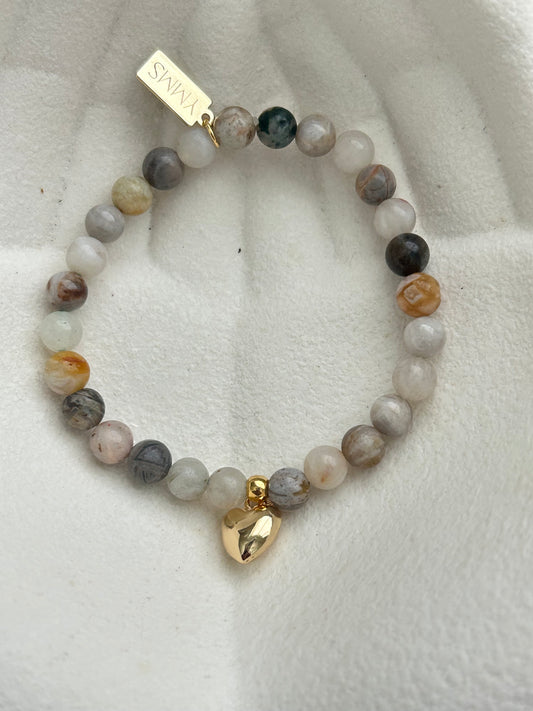 Armband gemêleerd grijs/bruin