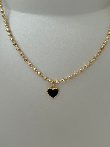 Ketting klein hartje zwart