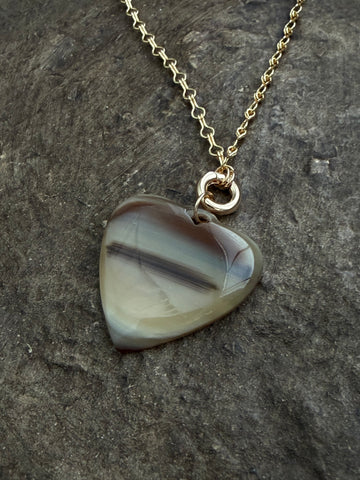 Lange ketting buffelhoorn hart
