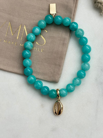 Armband turquoise schelp