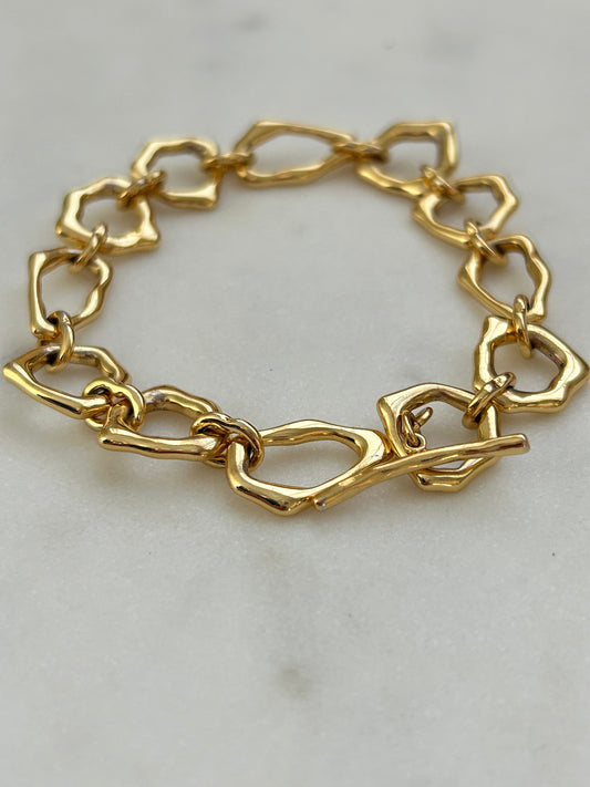 Vergulde schakelarmband