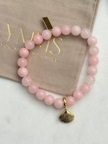 Armband zachtroze schelp