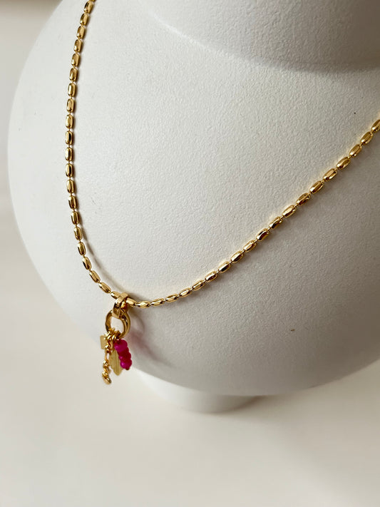 Ketting veertje roze