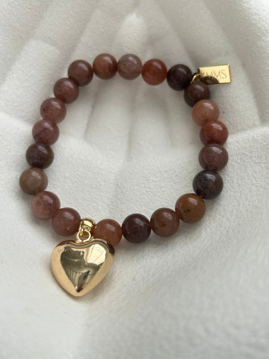 Armbandje licht bruintinten groot