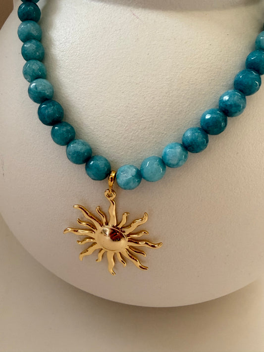 Kralenketting Sun blauw