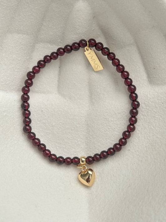 Armbandje bordeaux (granaat) klein