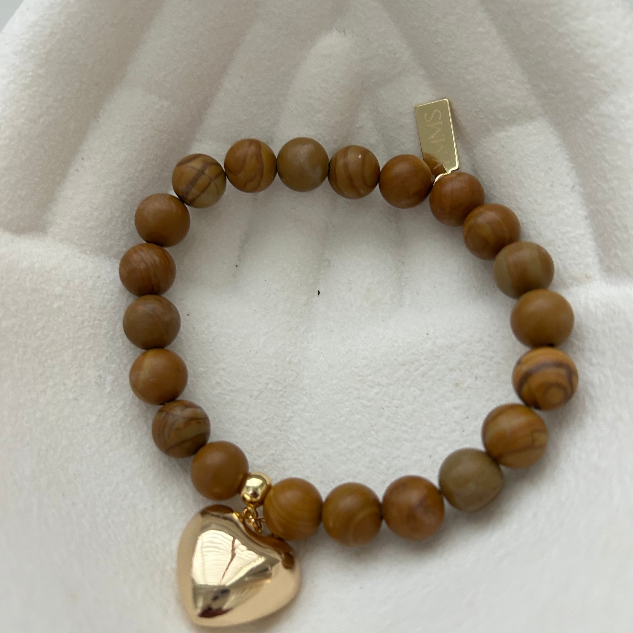 Armband lichtbruine natuurstenen groot