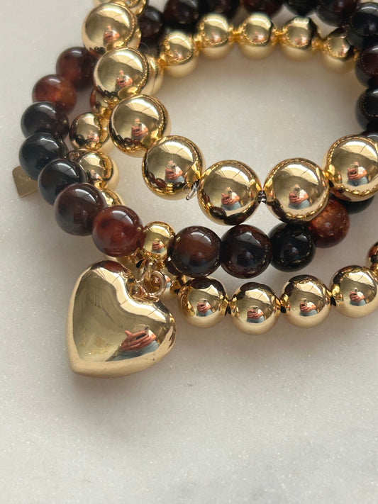 Armbandje donkerbruin tinten groot