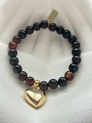 Armbandje donkerbruin tinten groot