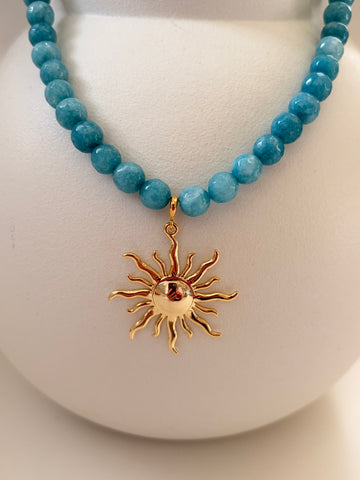 Kralenketting Sun blauw