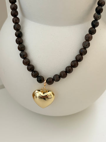 Gemstone ketting Donkerbruin