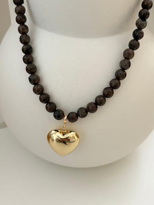 Gemstone ketting Donkerbruin